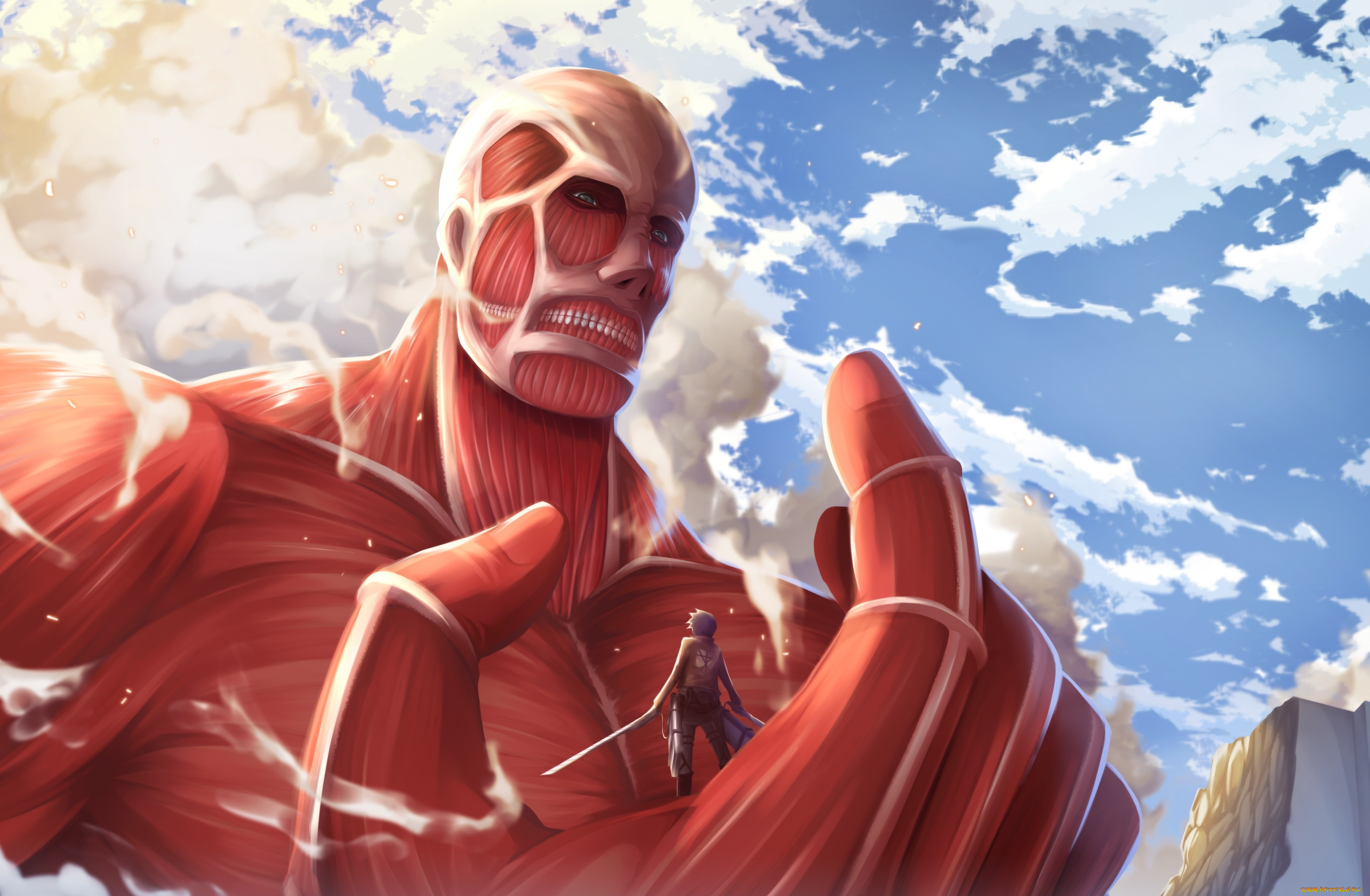 , shingeki no kyojin, , , , , , colossal, titan, eren, jaeger, 